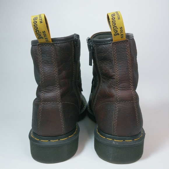 Womens Dr Martens Industrial Steel Toe Slip Resistant Boots Maple Zip Size 9L - Picture 8 of 11